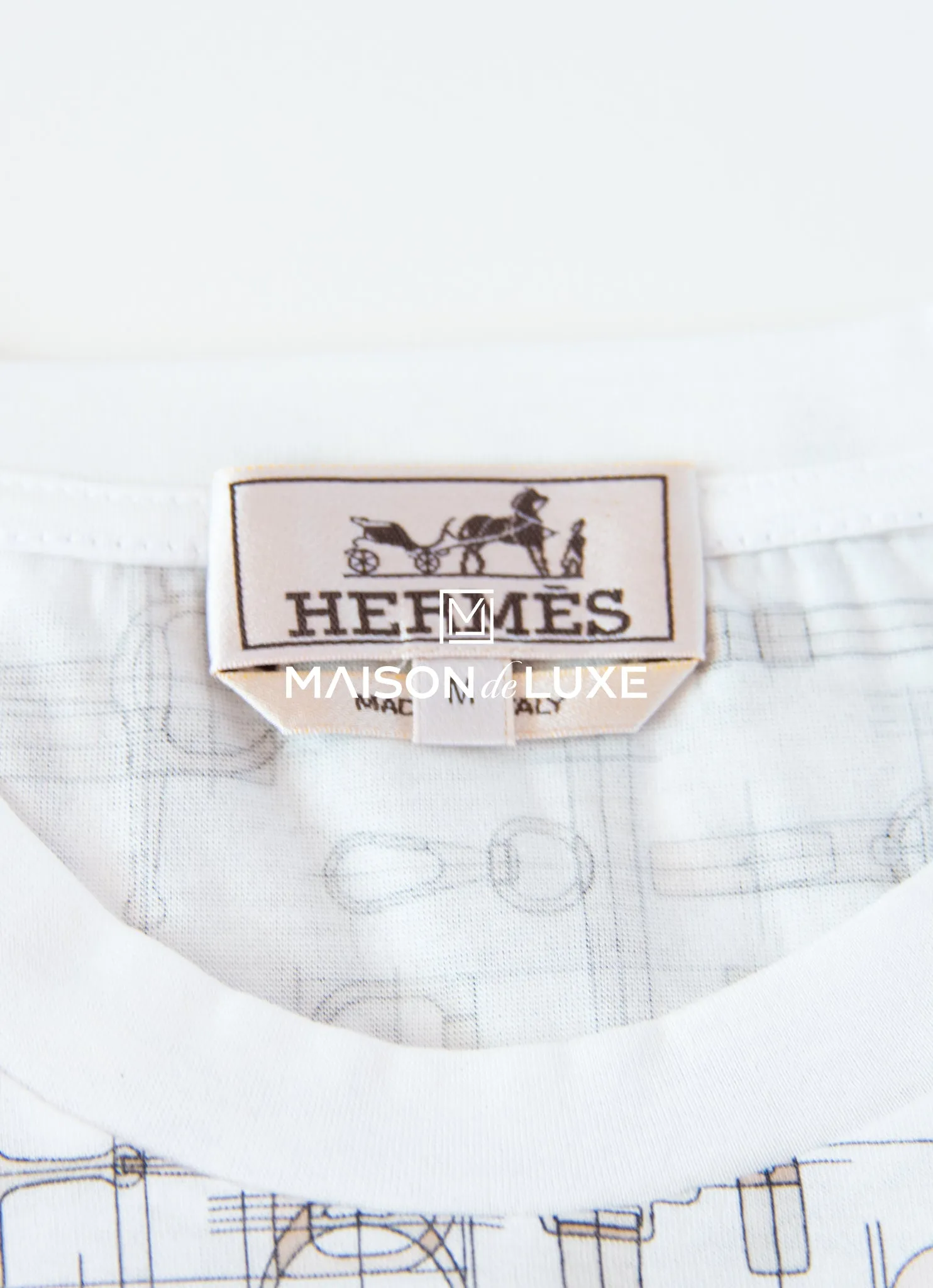Hermes Men's Ecume Labyrinthe Equestre T-Shirt M