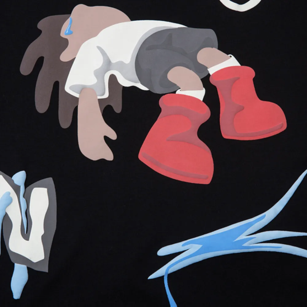 Hip Hop Crying Boy Print T-Shirt