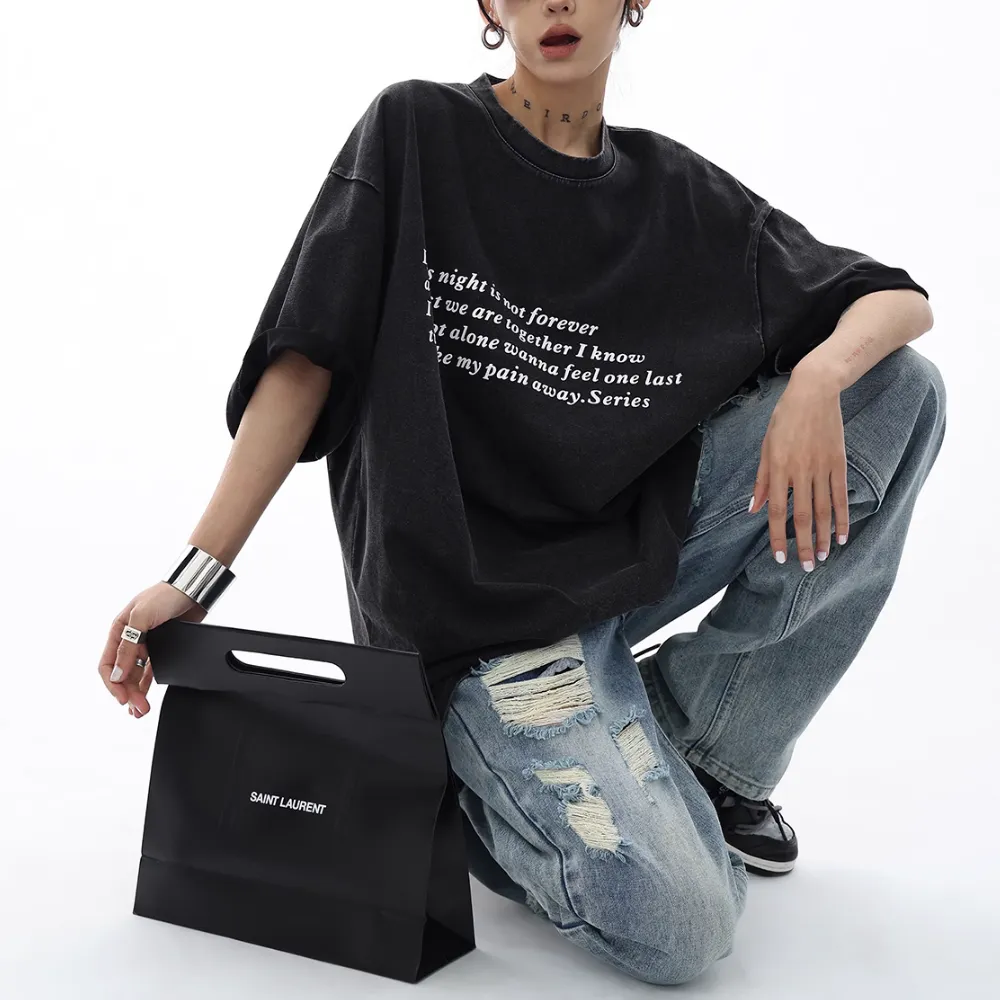 Hip Hop Eye Graphic Washed T-shirt