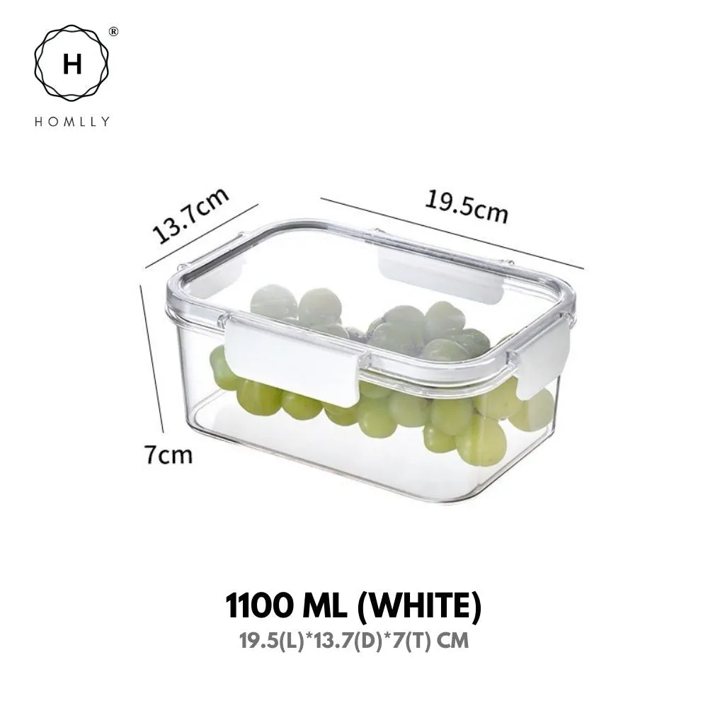 Homlly BPA-Free Air Tight Plastic Food Storage Container with Four-Latch Lid for Lunch, Meal Prep and Leftovers