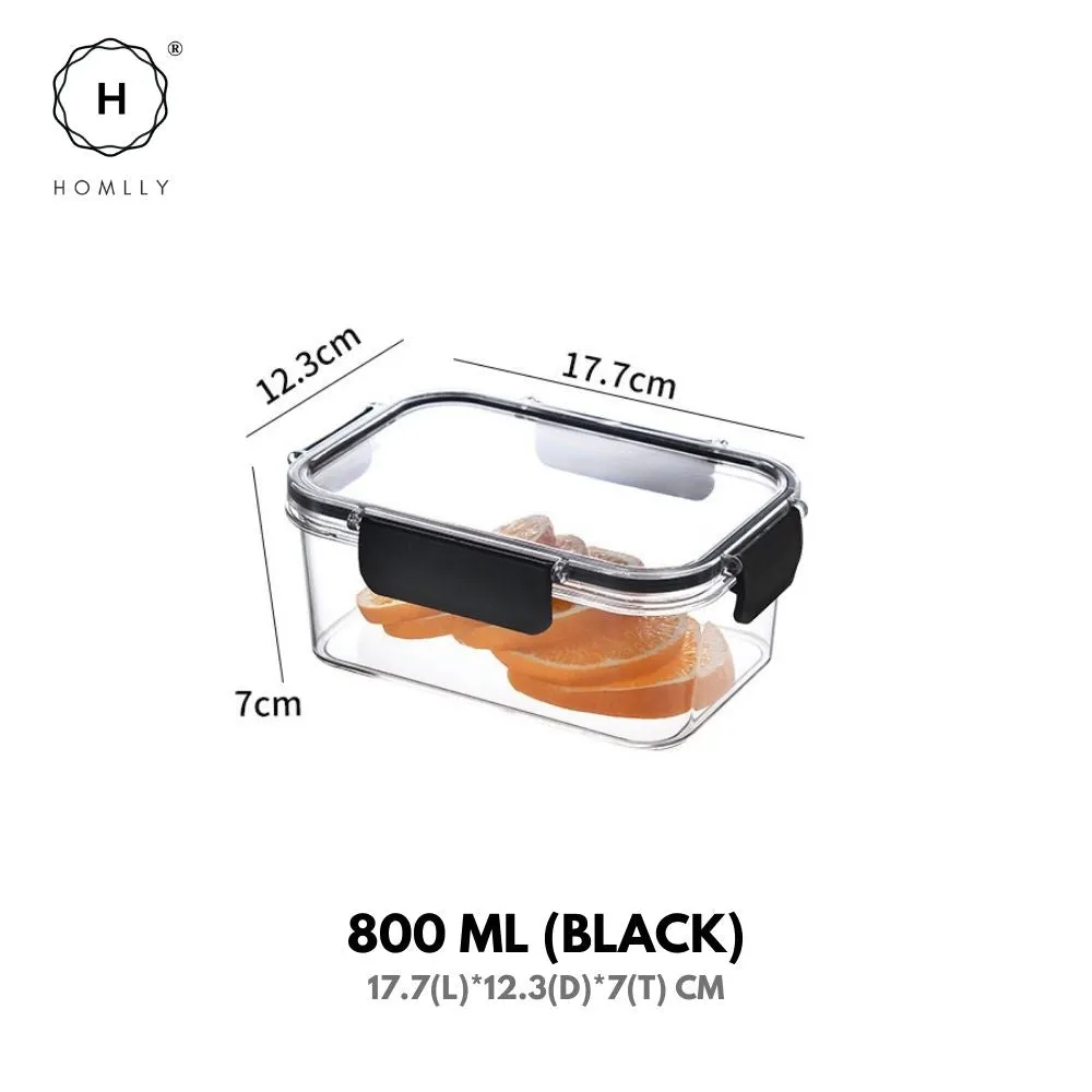 Homlly BPA-Free Air Tight Plastic Food Storage Container with Four-Latch Lid for Lunch, Meal Prep and Leftovers