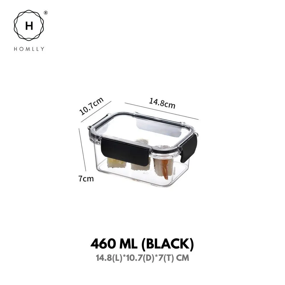 Homlly BPA-Free Air Tight Plastic Food Storage Container with Four-Latch Lid for Lunch, Meal Prep and Leftovers