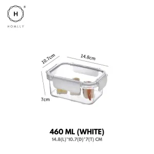 Homlly BPA-Free Air Tight Plastic Food Storage Container with Four-Latch Lid for Lunch, Meal Prep and Leftovers