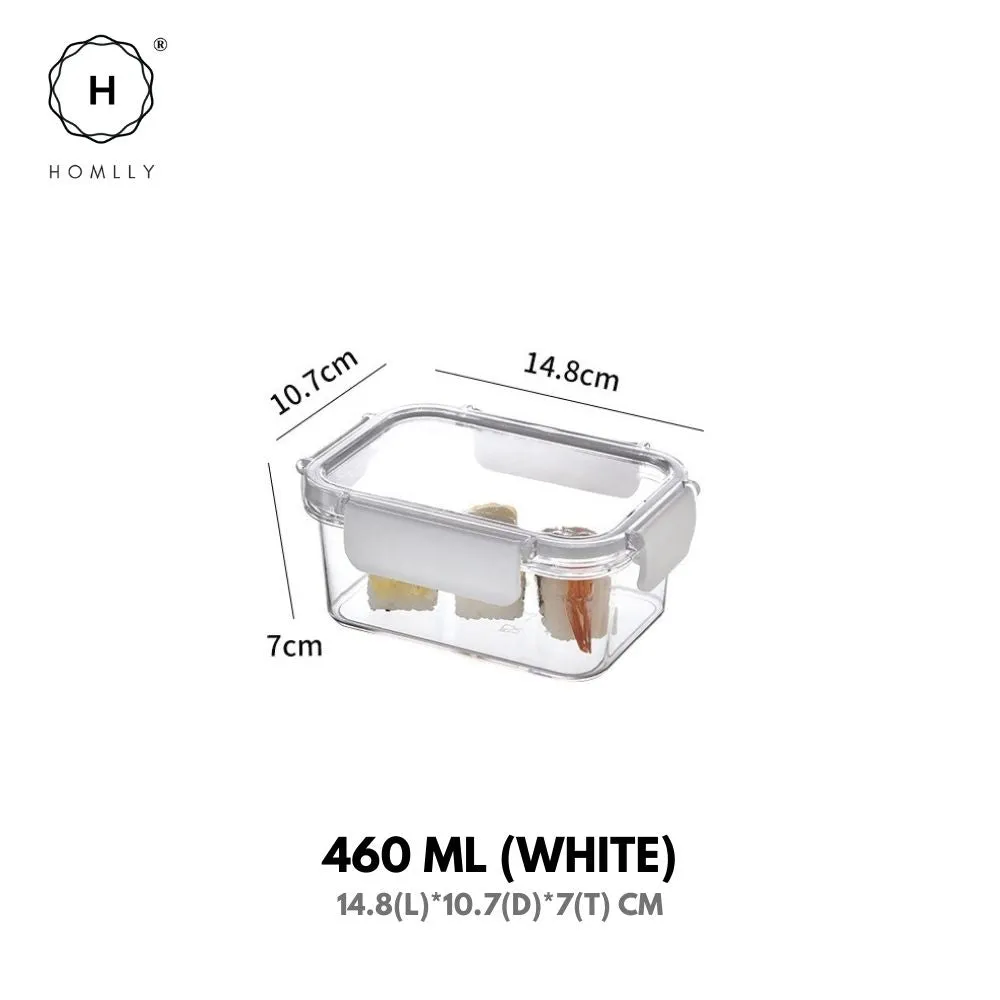 Homlly BPA-Free Air Tight Plastic Food Storage Container with Four-Latch Lid for Lunch, Meal Prep and Leftovers