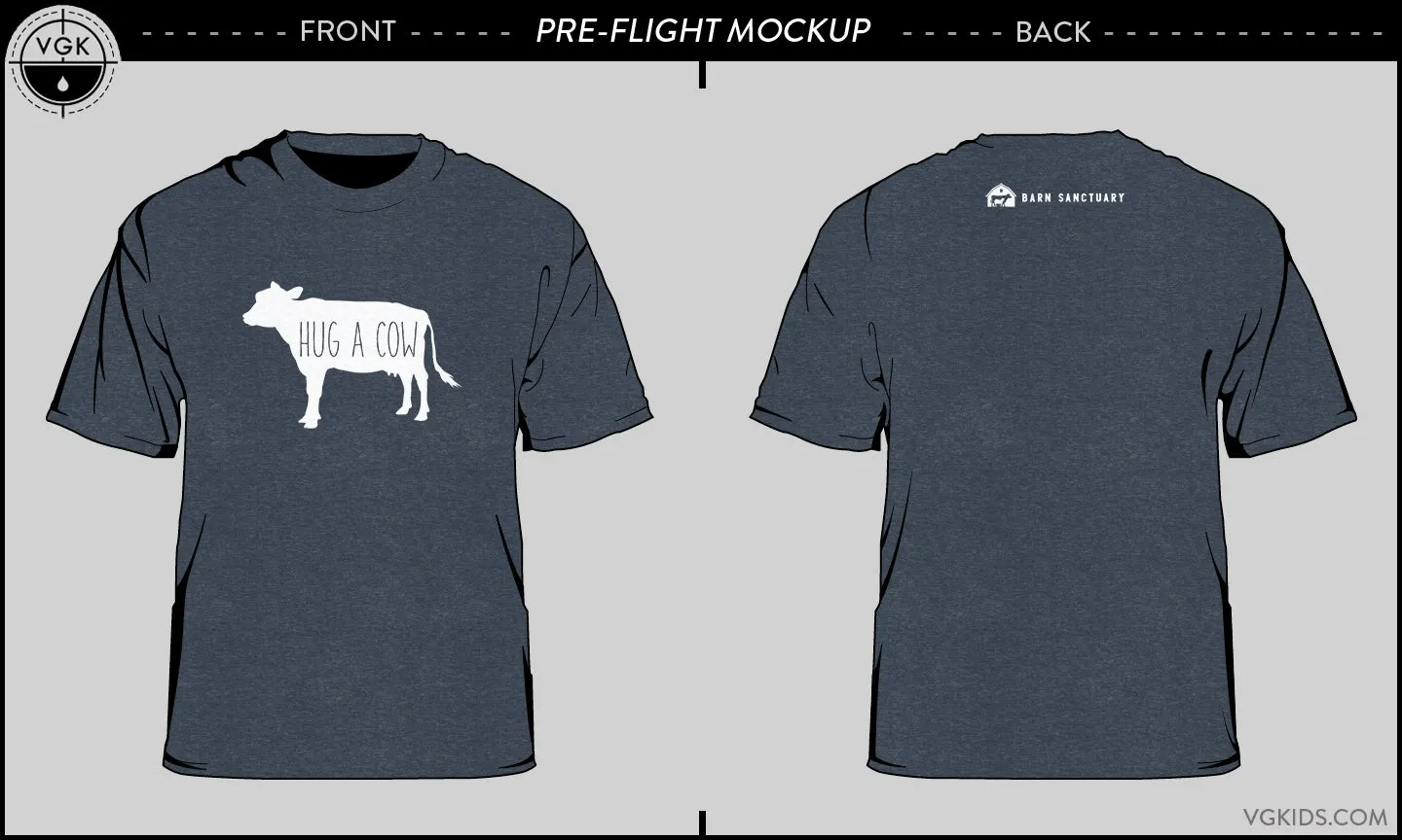 Hug a Cow Silhouette T-Shirt - Navy
