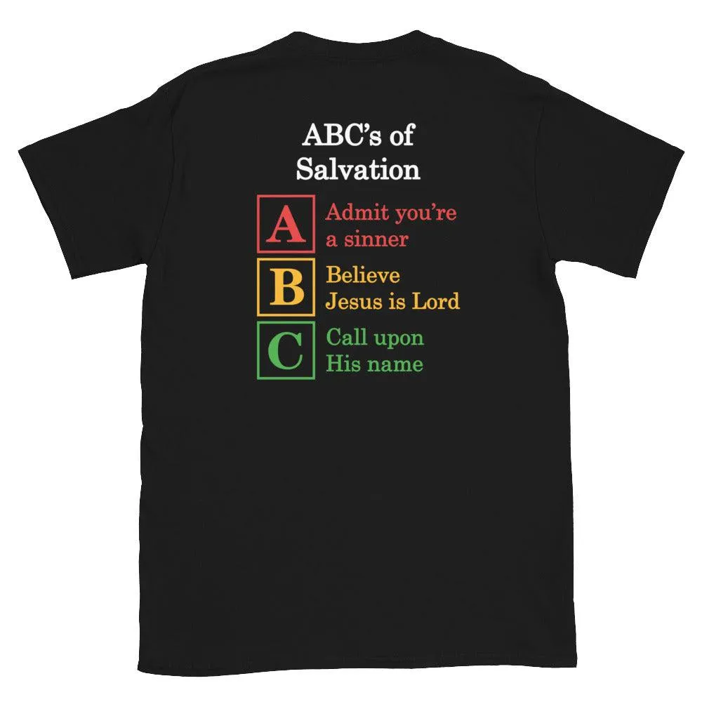 Insane World with ABC's of Salvation 2-Sided T-Shirt