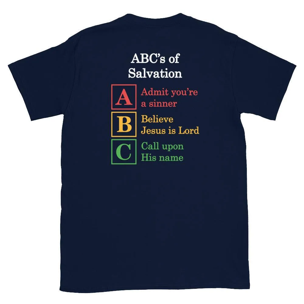 Insane World with ABC's of Salvation 2-Sided T-Shirt