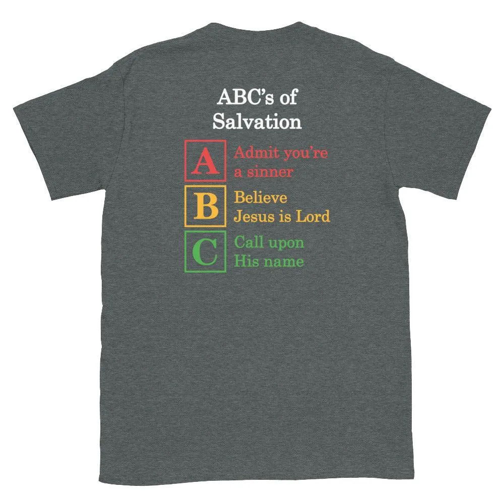 Insane World with ABC's of Salvation 2-Sided T-Shirt