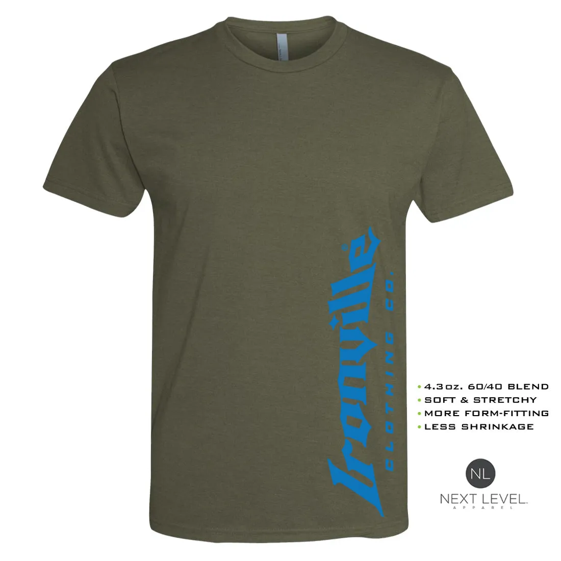 Ironville BLUE VERT LOGO Soft-Blend Fitted Gym T-shirt