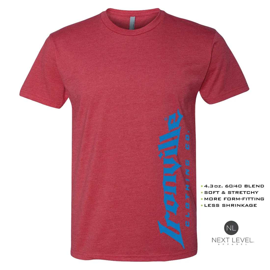 Ironville BLUE VERT LOGO Soft-Blend Fitted Gym T-shirt