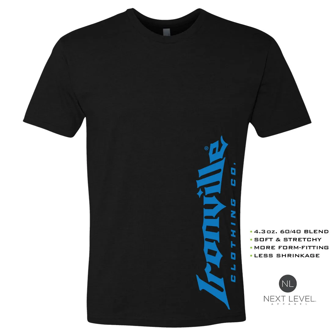 Ironville BLUE VERT LOGO Soft-Blend Fitted Gym T-shirt