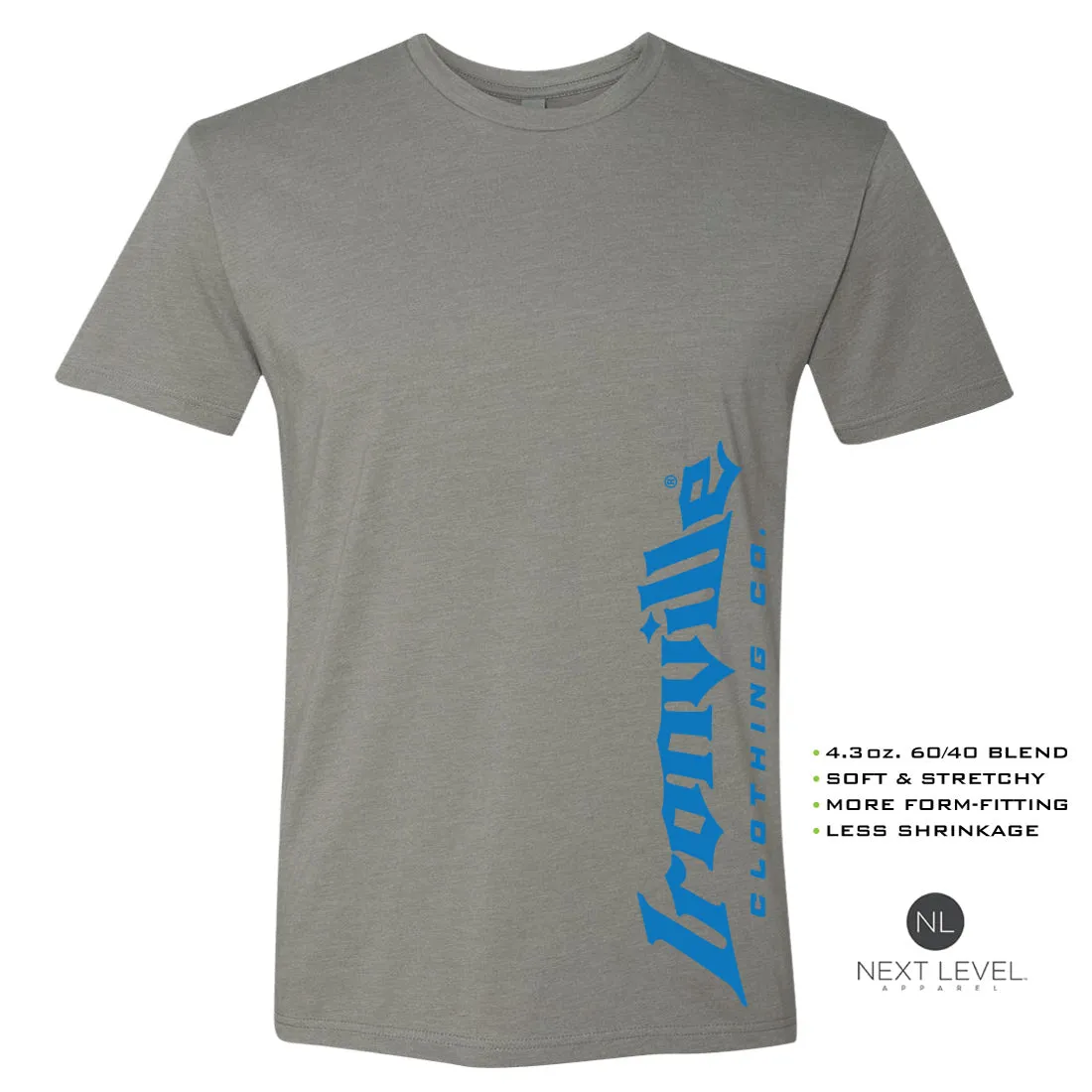 Ironville BLUE VERT LOGO Soft-Blend Fitted Gym T-shirt