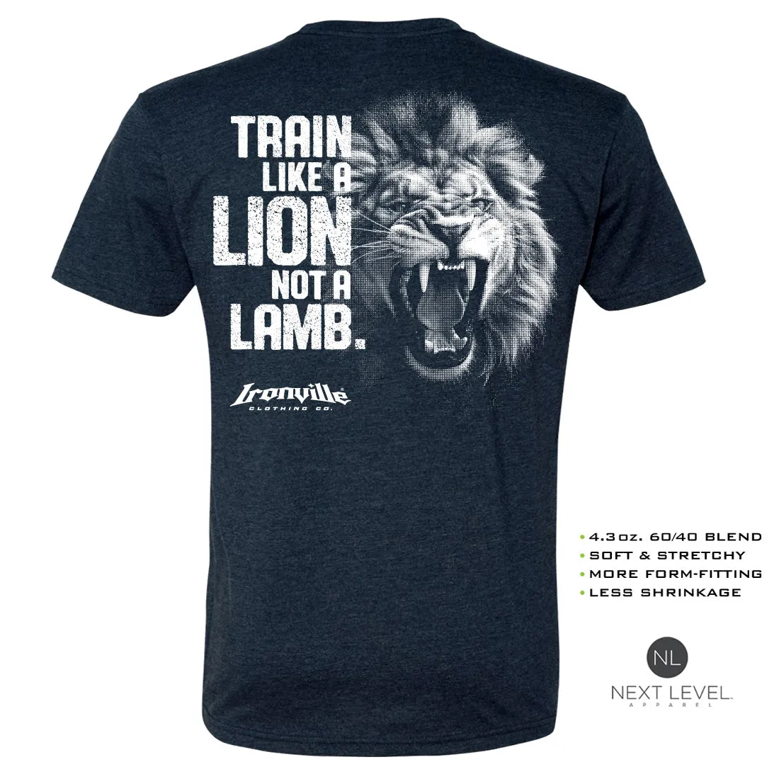 Ironville LION LAMB Soft-Blend Fitted Gym T-Shirt