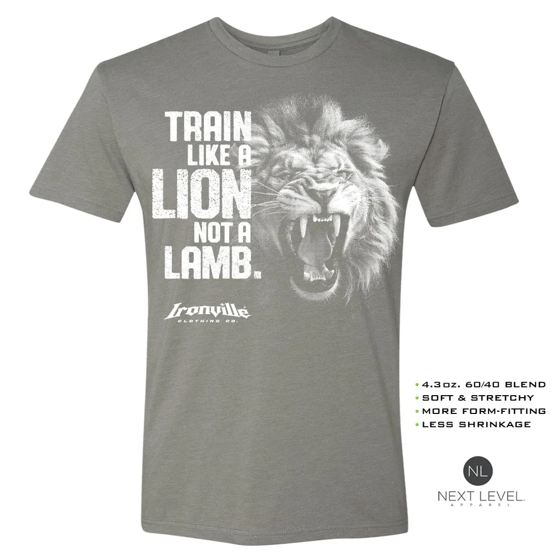 Ironville LION LAMB Soft-Blend Fitted Gym T-Shirt