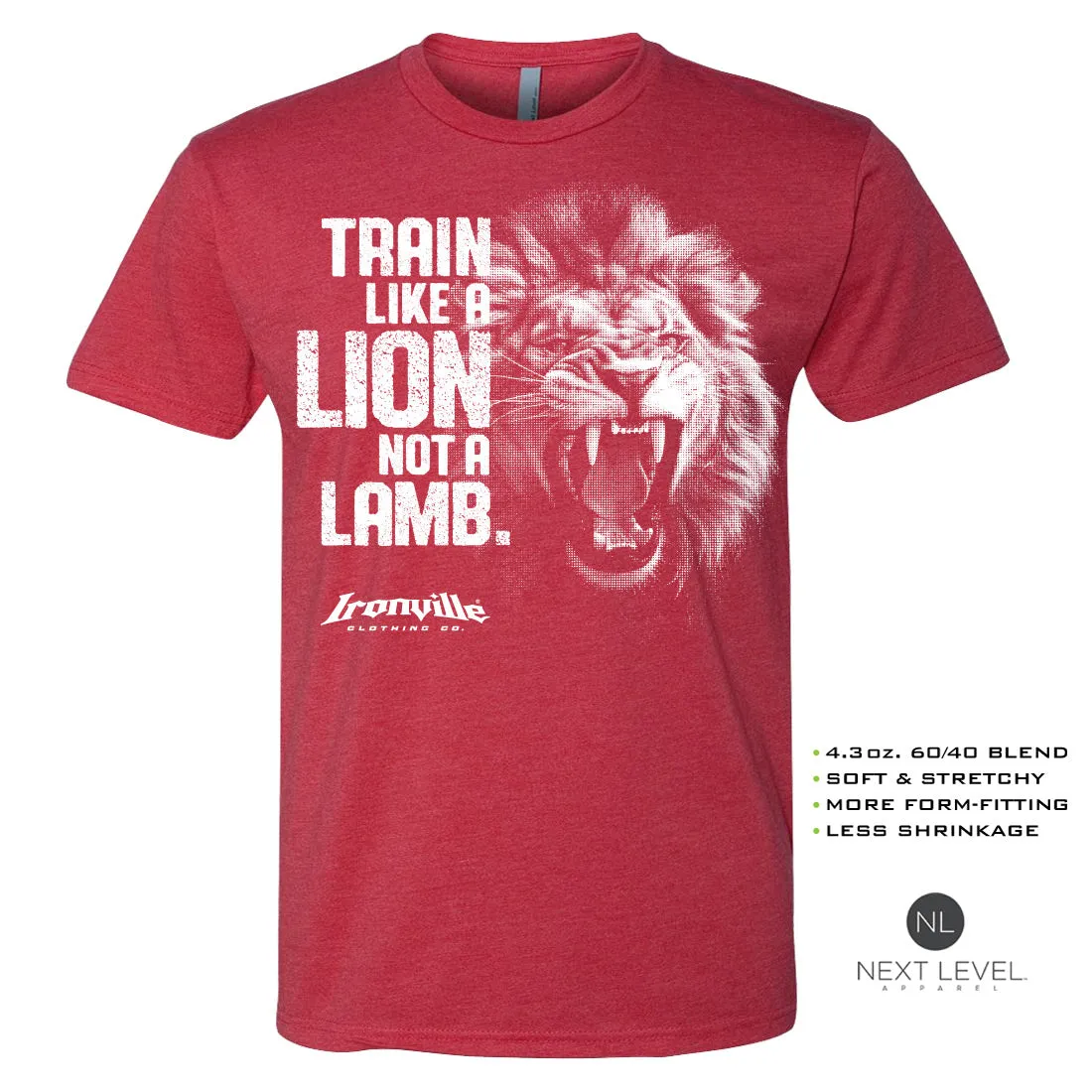 Ironville LION LAMB Soft-Blend Fitted Gym T-Shirt