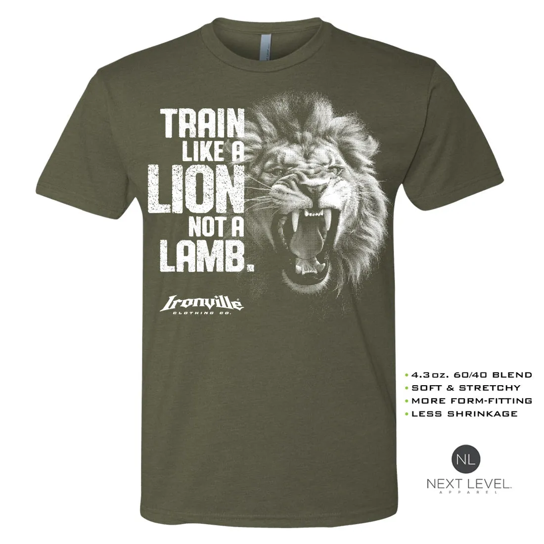 Ironville LION LAMB Soft-Blend Fitted Gym T-Shirt