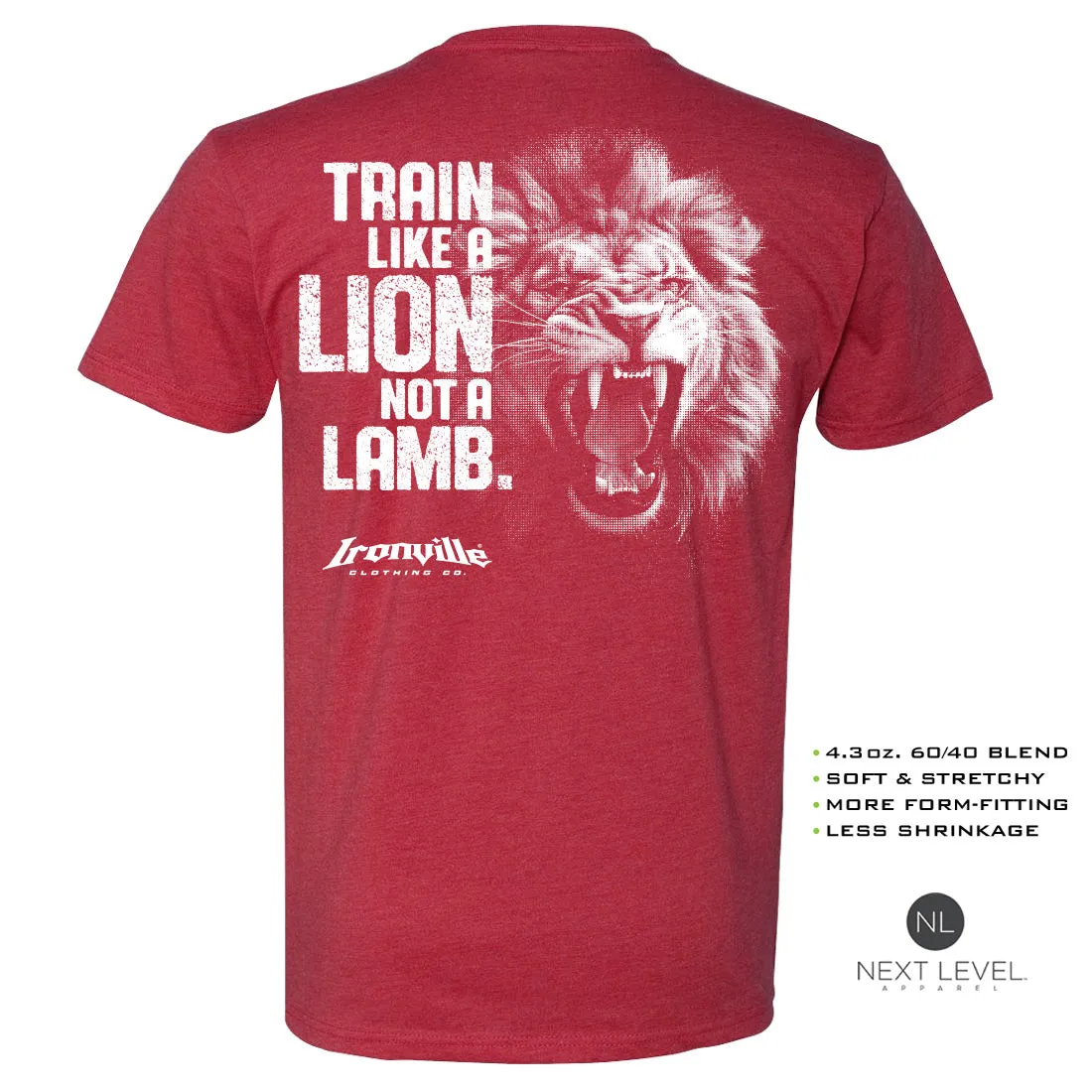Ironville LION LAMB Soft-Blend Fitted Gym T-Shirt