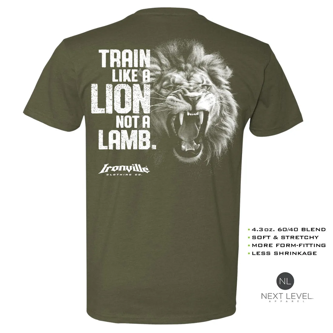 Ironville LION LAMB Soft-Blend Fitted Gym T-Shirt