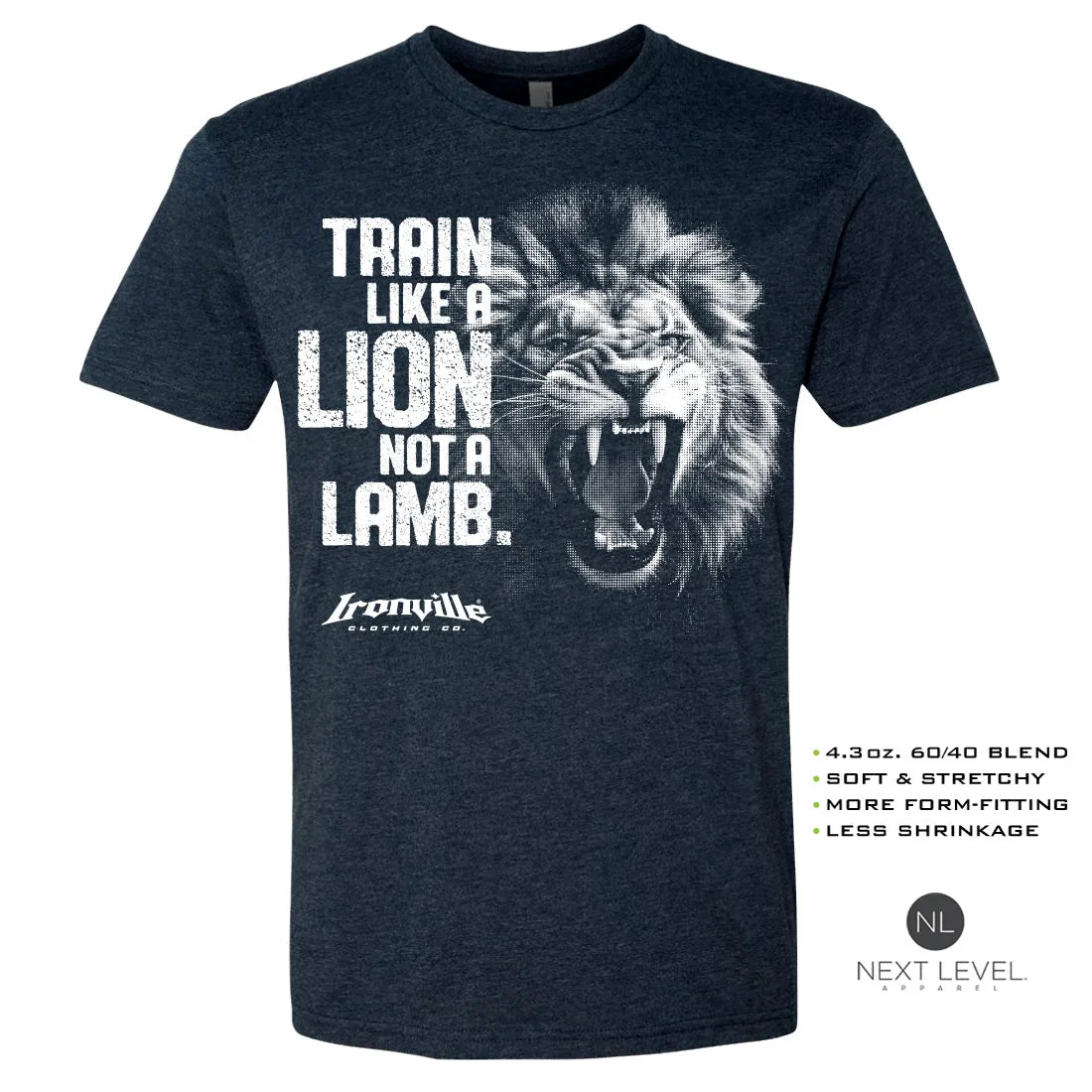 Ironville LION LAMB Soft-Blend Fitted Gym T-Shirt
