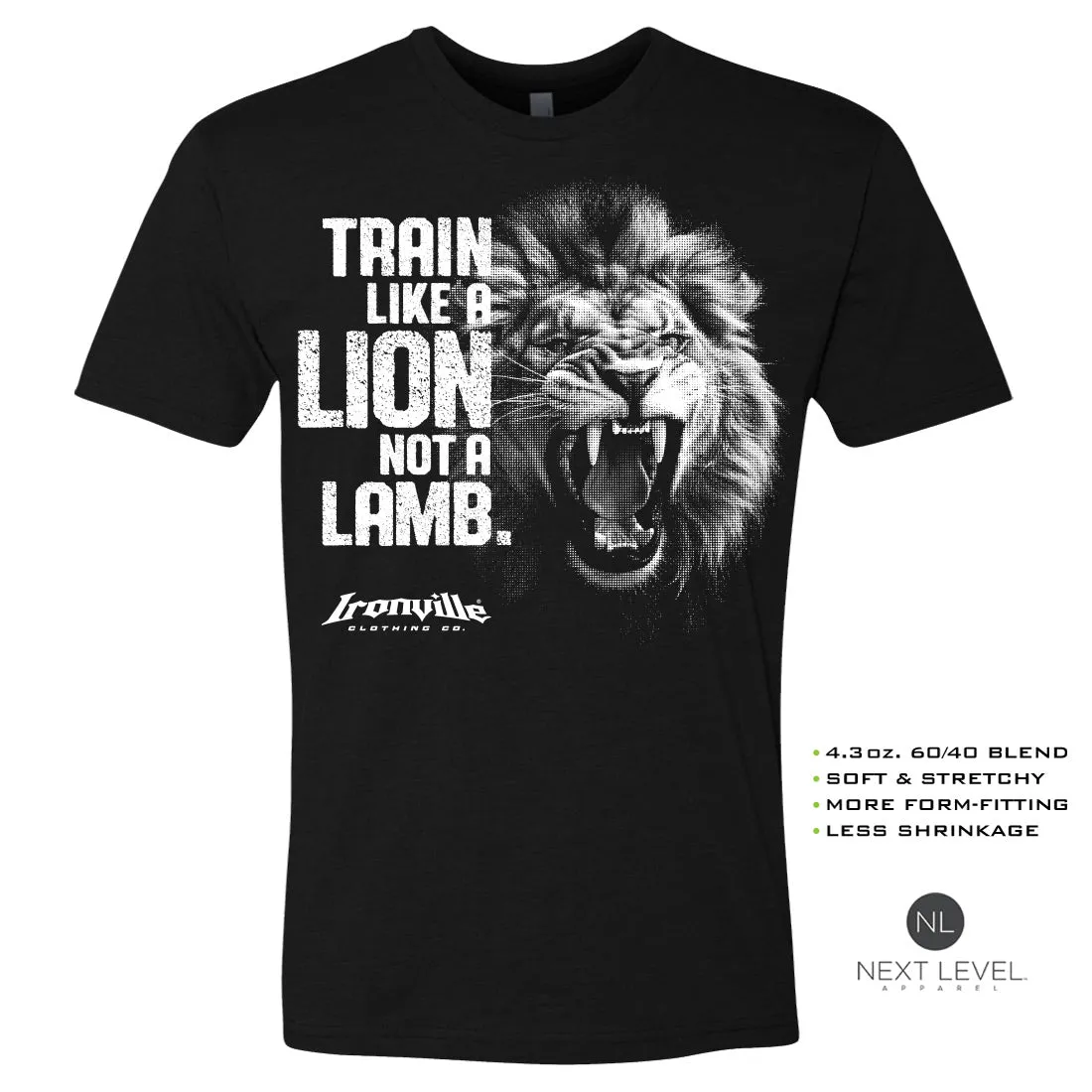 Ironville LION LAMB Soft-Blend Fitted Gym T-Shirt