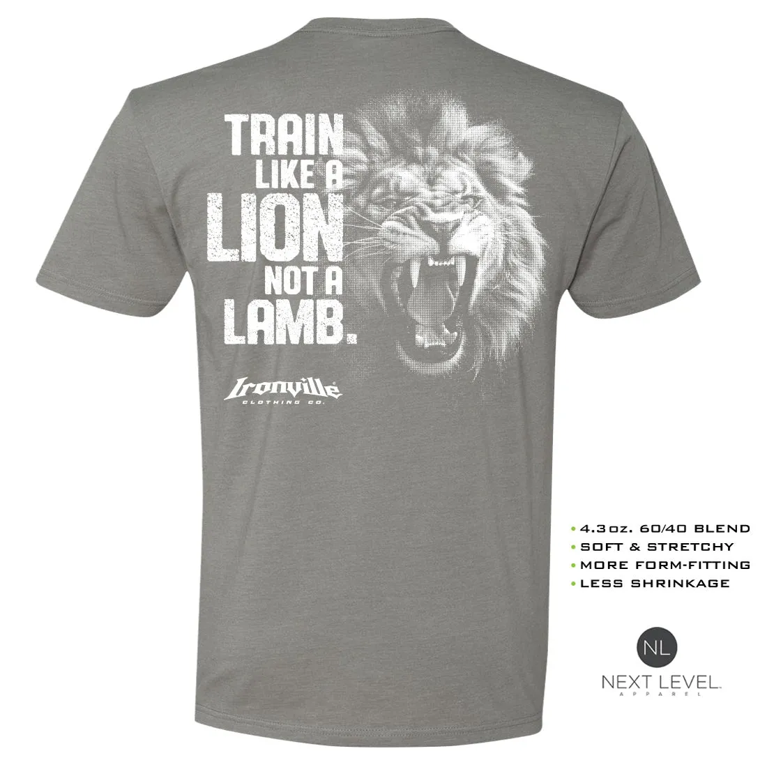 Ironville LION LAMB Soft-Blend Fitted Gym T-Shirt