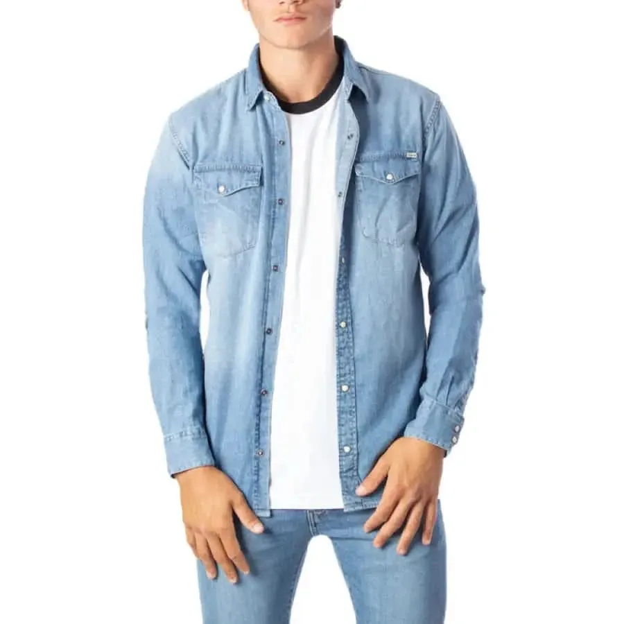 Jack & Jones Men's Classic Blue Long Sleeve Shirt
