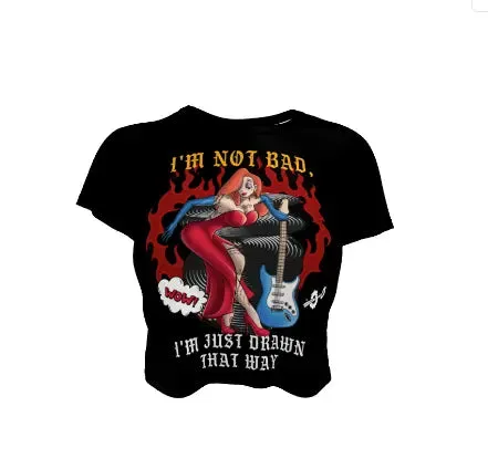 Jessica Rabbit "I'm Not Bad, I'm Just Drawn That Way" Crop Tee