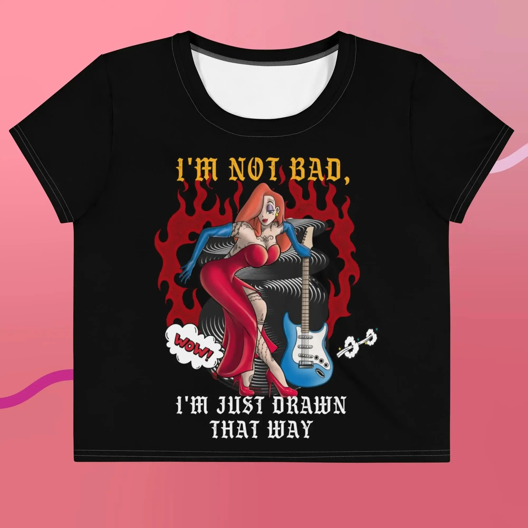 Jessica Rabbit "I'm Not Bad, I'm Just Drawn That Way" Crop Tee