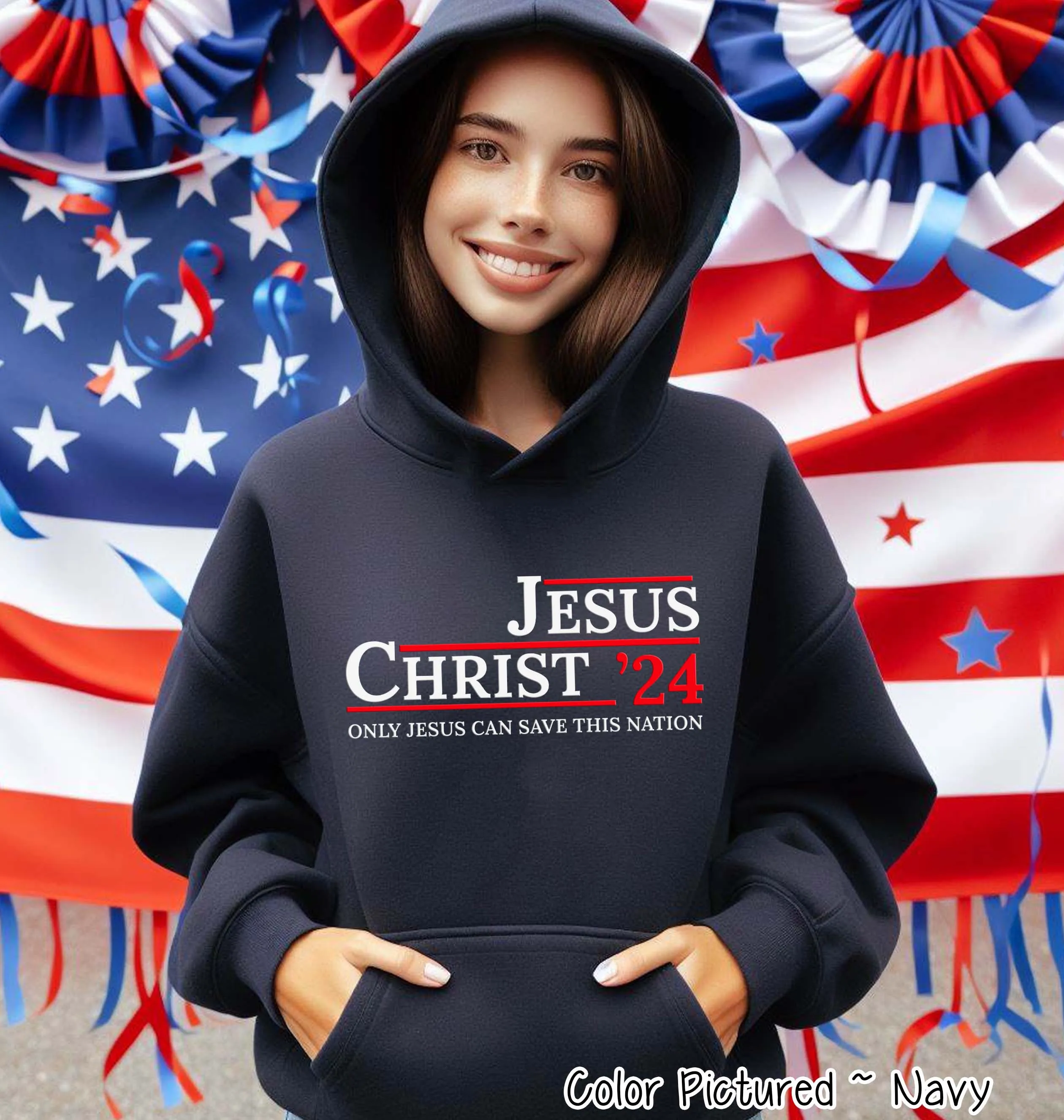 Jesus Christ 2024 Only Jesus Can Save This Nation Tee or Sweatshirt