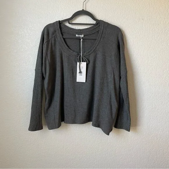 Johnny Was Calme Tunnel Neck Drawstring Crop Sweater
