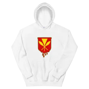 Kanaka Maoli Crest - Red with Green Border *ADULT HOODIE*