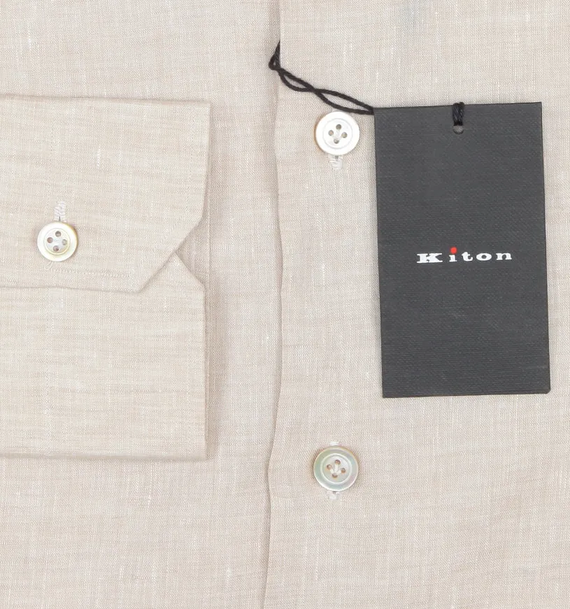 Kiton Beige Shirt - Slim