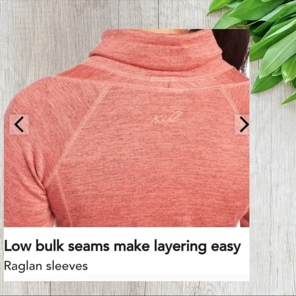 Kuhl Lea Pullover Sweatshirt size small rosewood women's NWT cowl neck