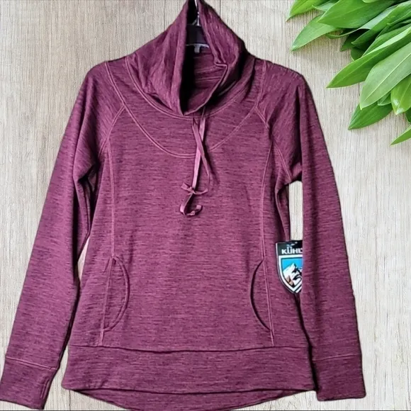 Kuhl Lea Pullover Sweatshirt size small rosewood women's NWT cowl neck