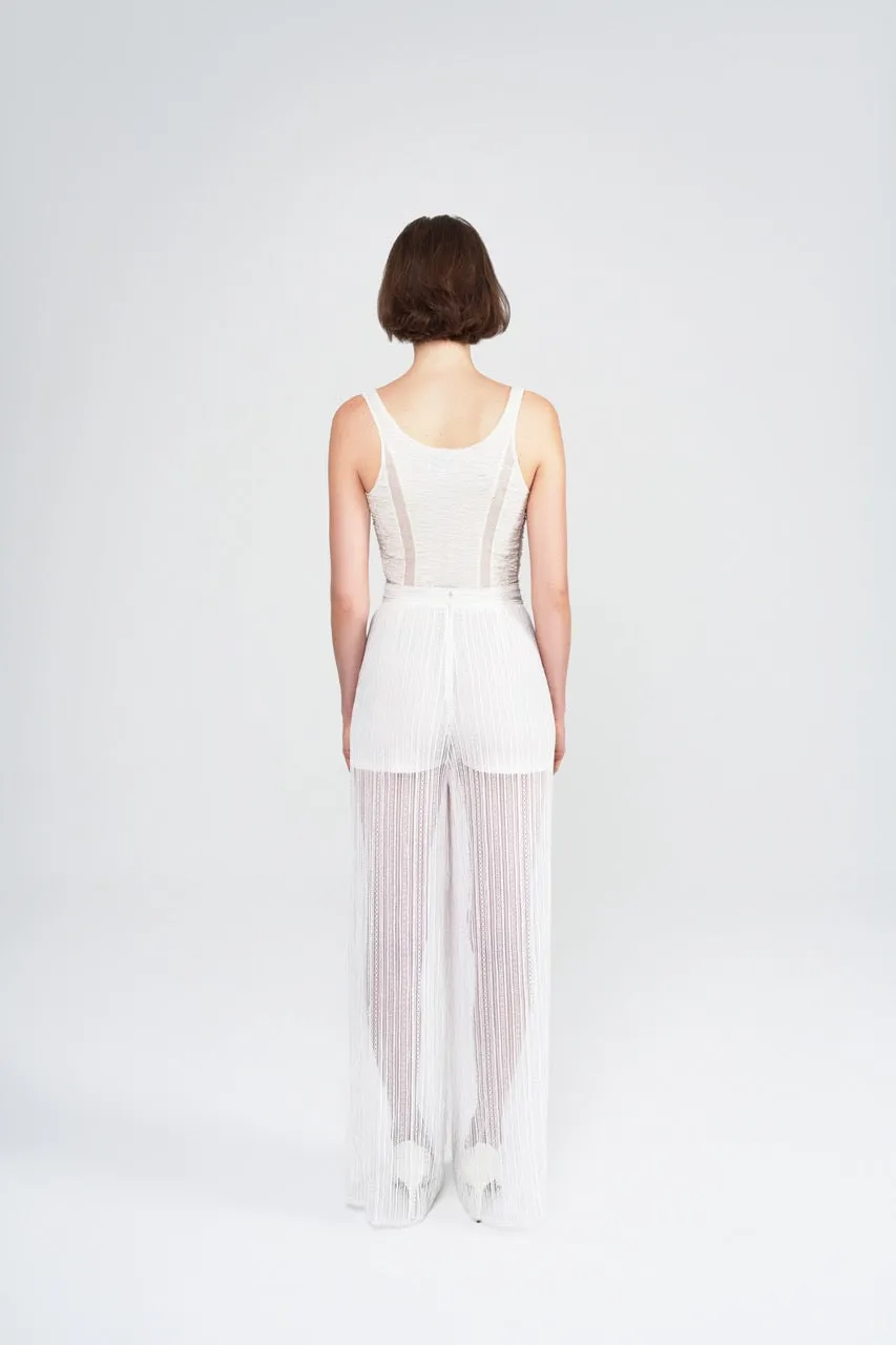 Lace-Panelling Stretchy Corset Top