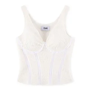 Lace-Panelling Stretchy Corset Top