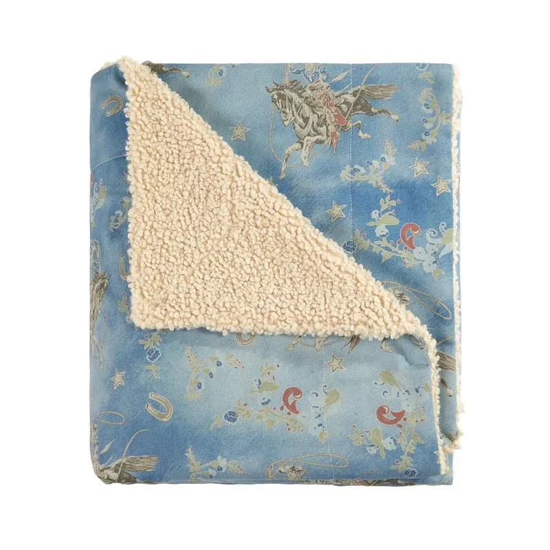 Lee Western Washed Denim Teddy Backed Throw - 50" x 60"