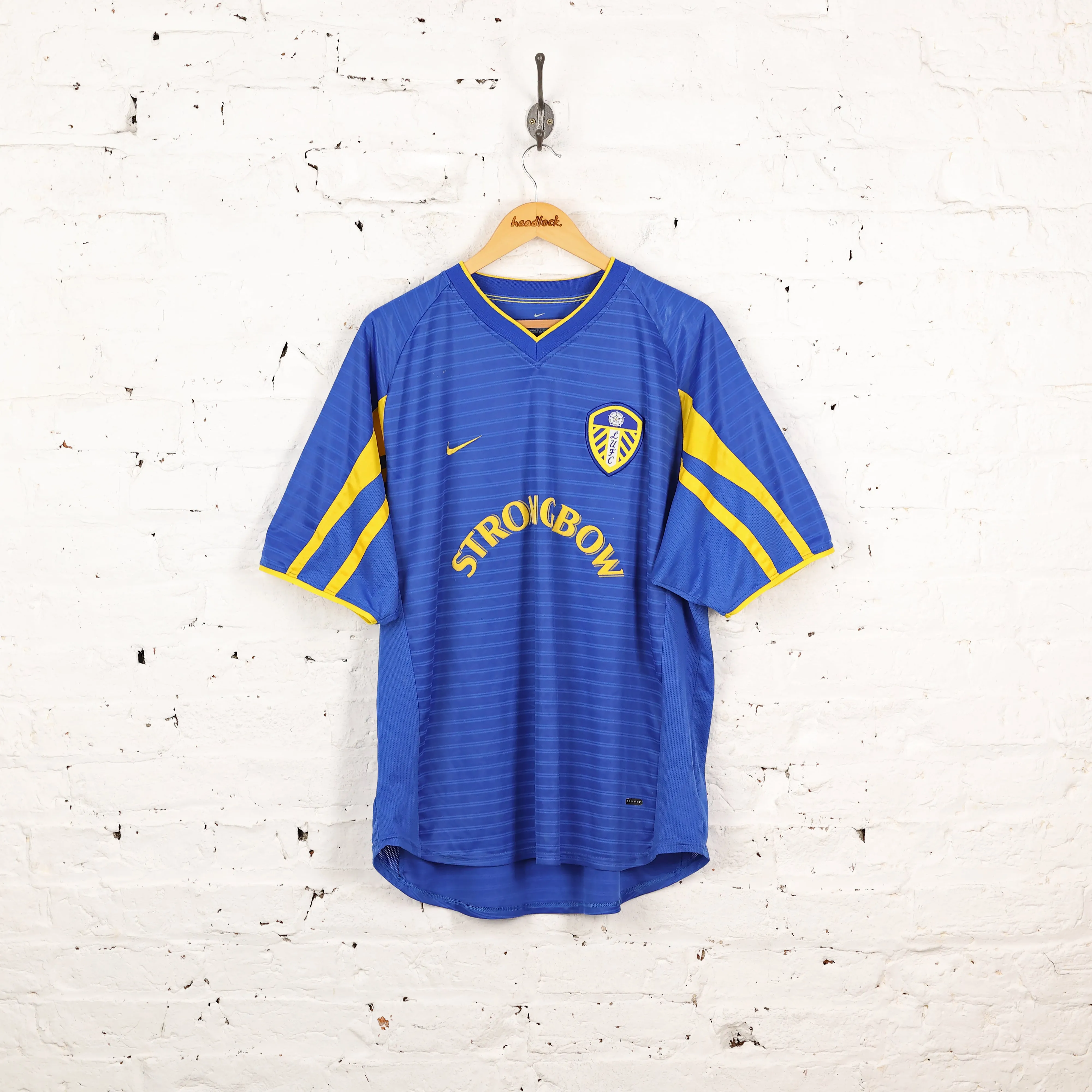 Leeds United 2001 Nike Away Football Shirt - Blue - XL