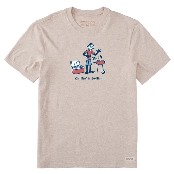 Life Is Good Men's Tee, Heather Almond (Size L)