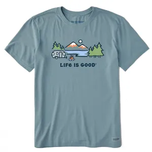 Life Is Good Men's Tee, Smoky Blue (Size L)