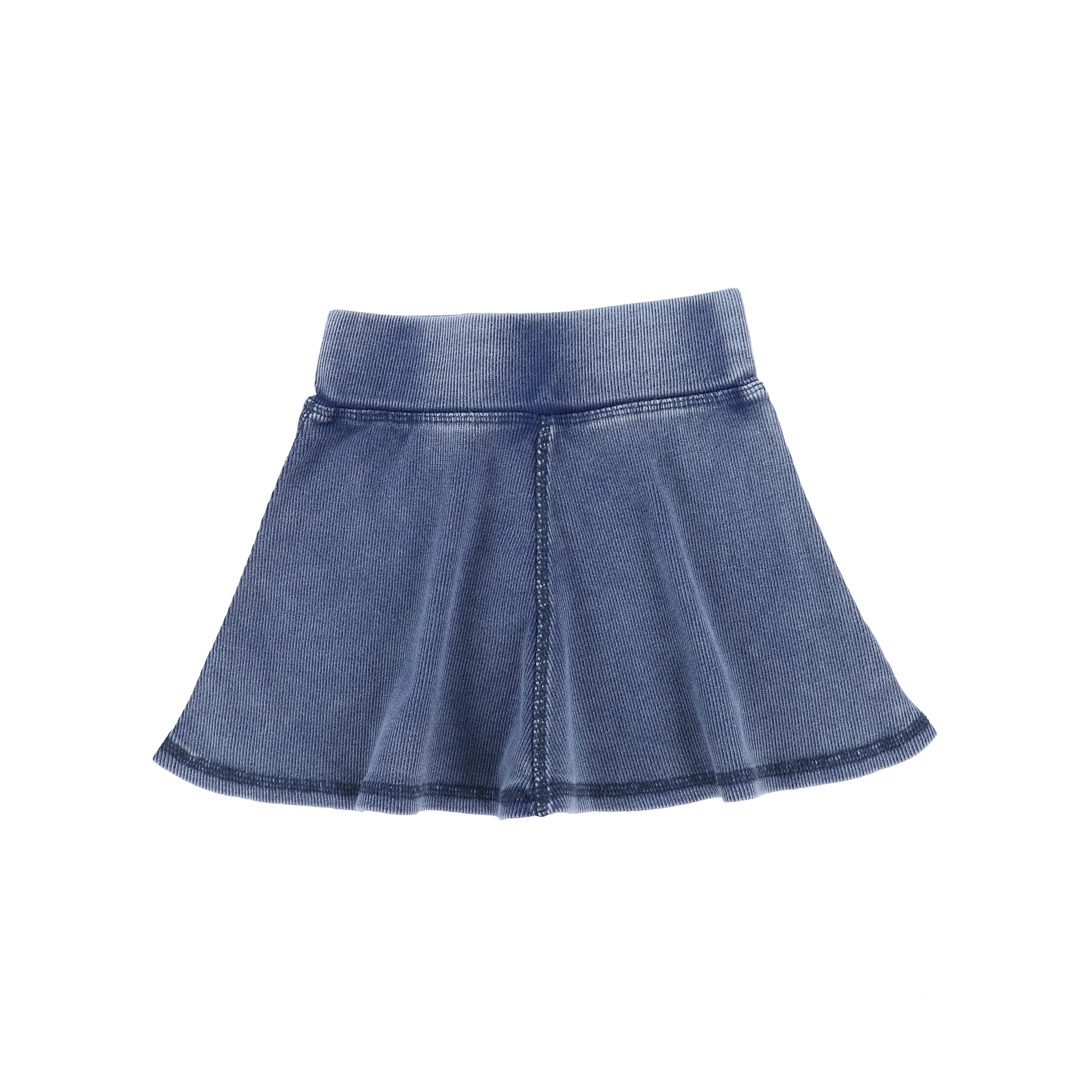 Lil Legs Ribbed Skirt - Blue Wash