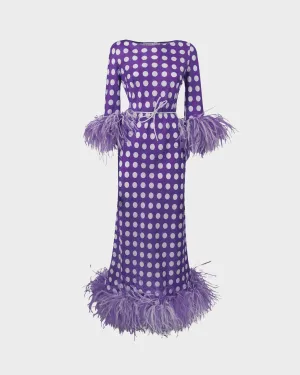Limited Edition Caprice Lavender Pois Dress by Stephan Janson