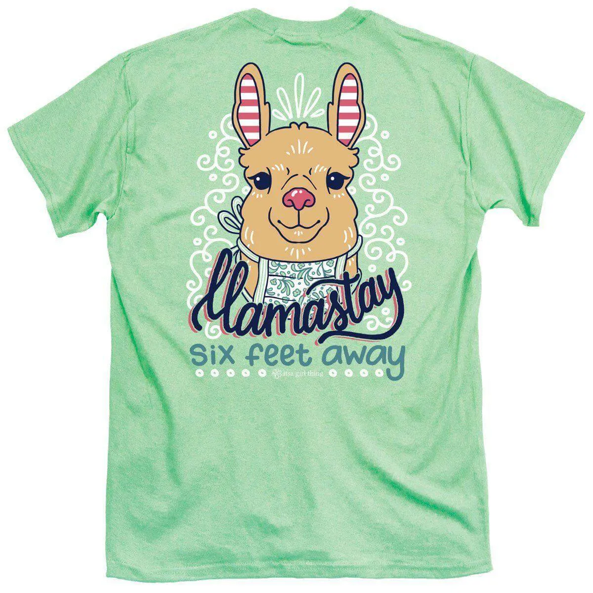 Llamastay  Six Feet AWAY  It's a Girl Thing T-Shirt Llama