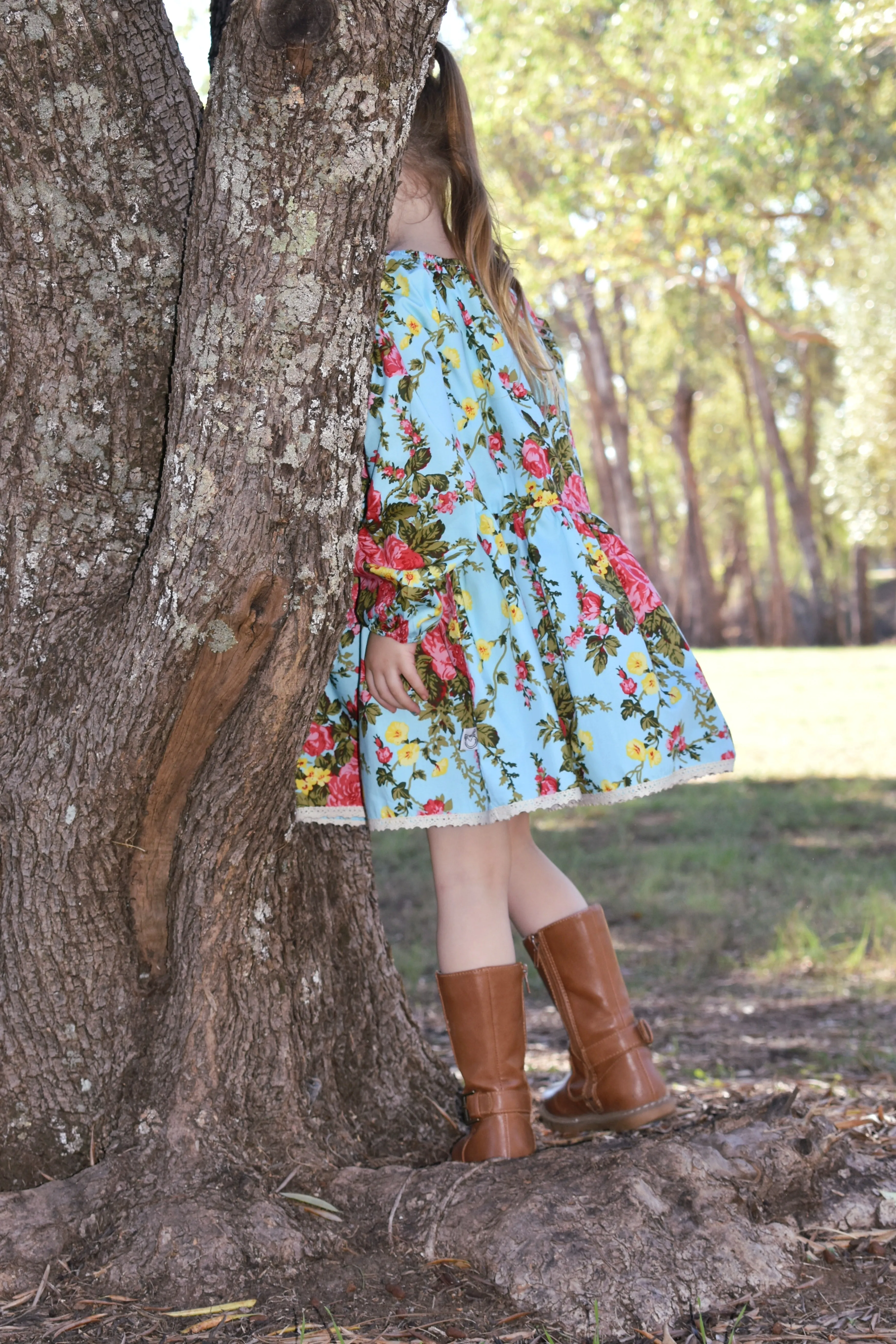 Long Sleeve Vintage Seaside Dress | Ocean Symphony