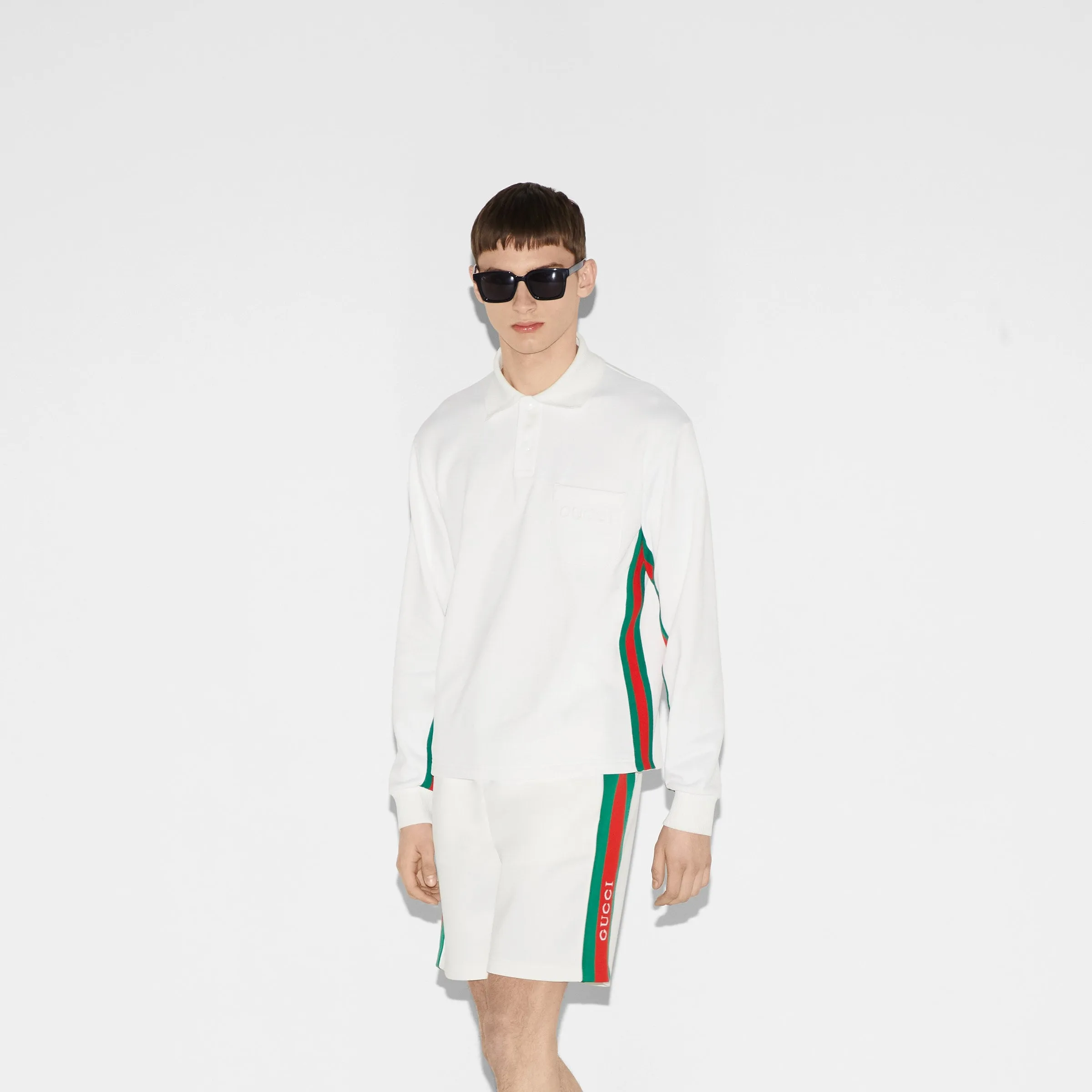 Long Sleeved Polo Shirt With Web
