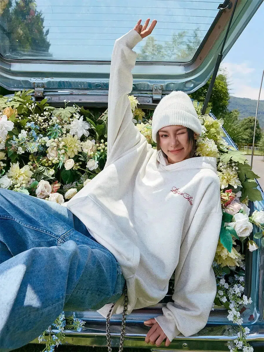 Loose Fit White Hoodie