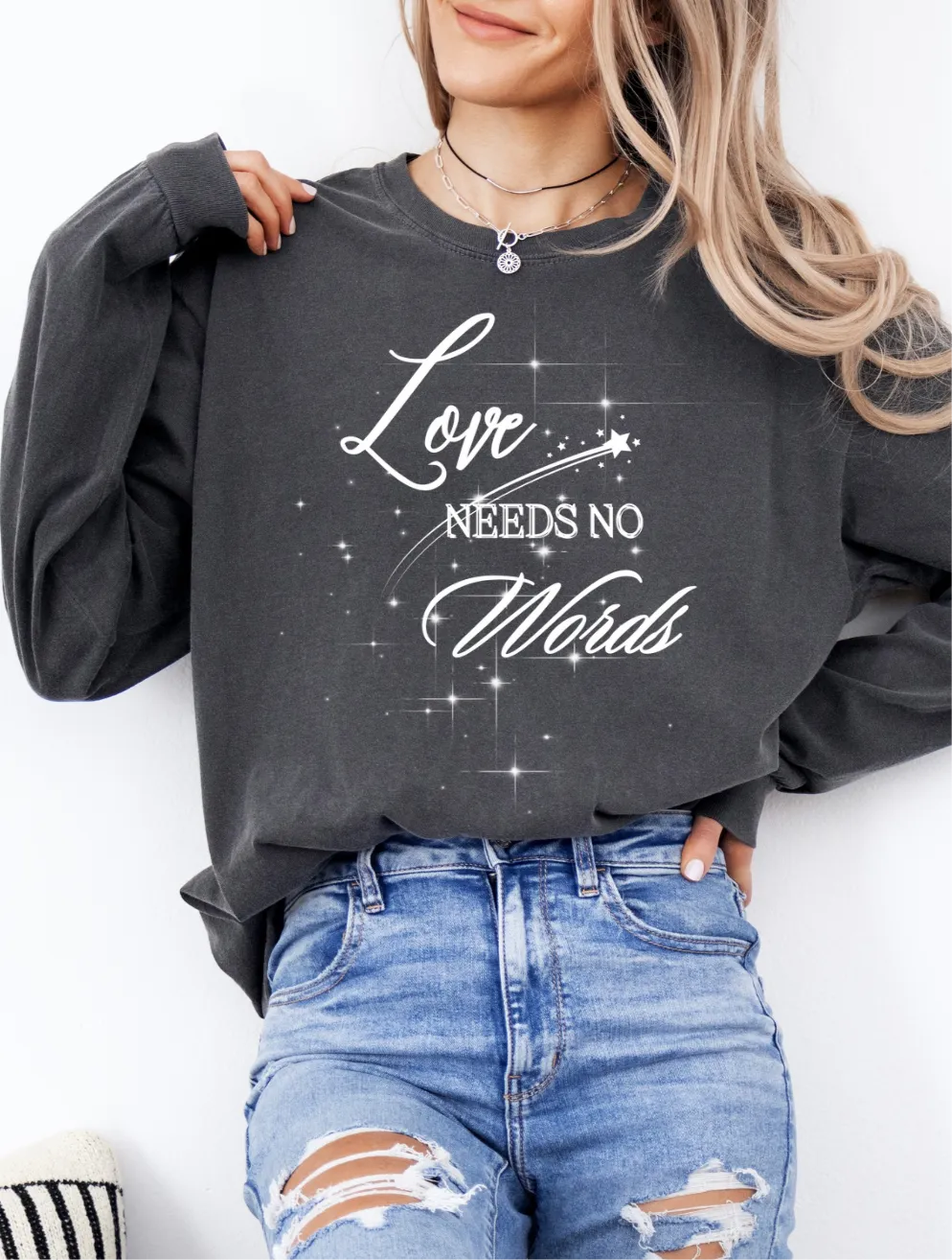Love Needs no Words Shooting Star Long Sleeve Tee