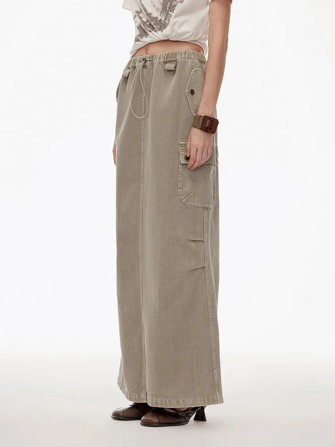 Low-Rise Denim Skirt