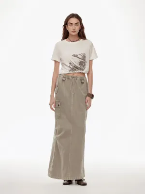 Low-Rise Denim Skirt