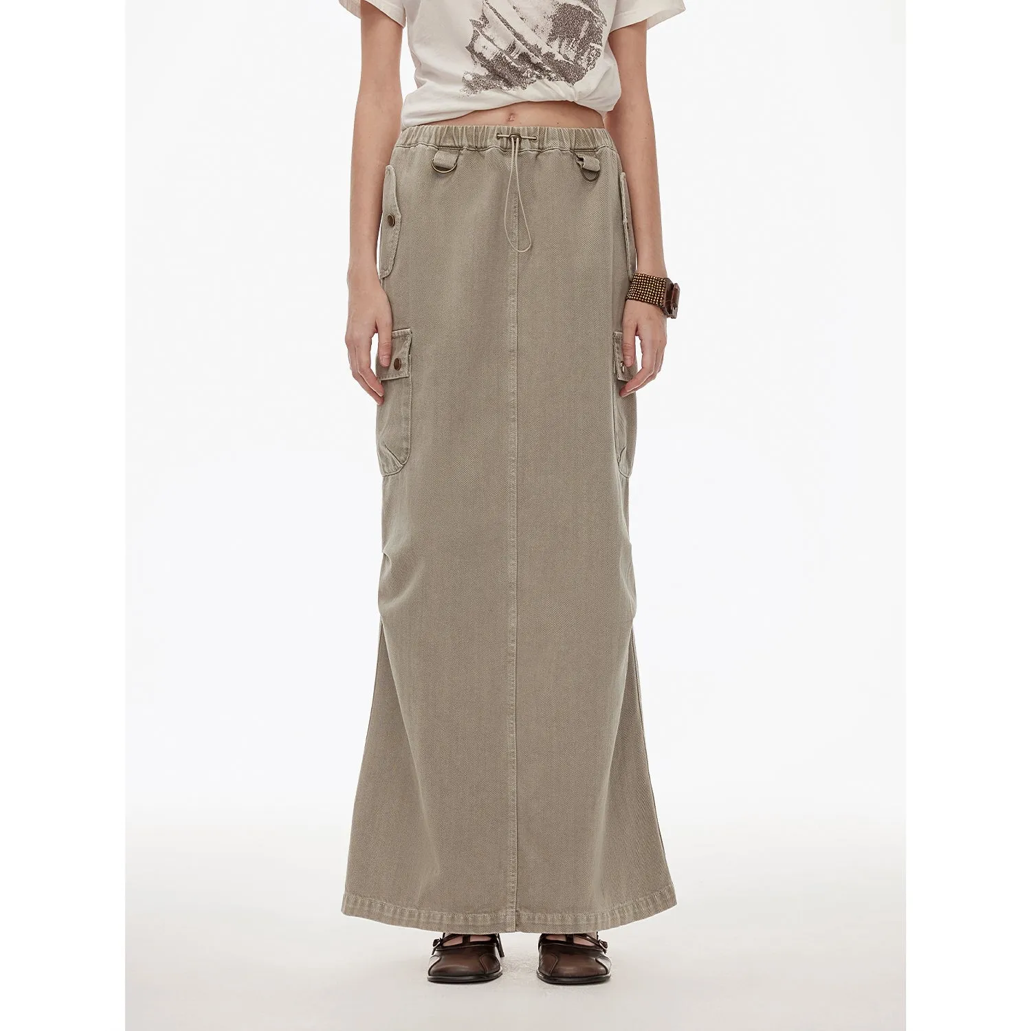 Low-Rise Denim Skirt